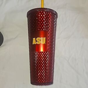 Starbucks Burgundy/Gold Venti Diamond Cut Arizona State University "ASU" 24oz